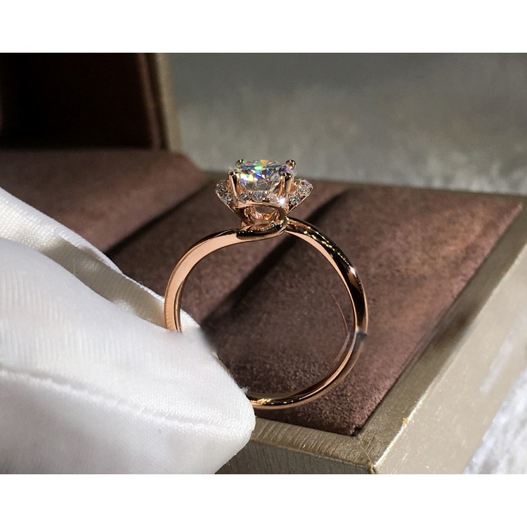 Jewelry Luxury Platinum Plated Rose Gold Zircon Ring