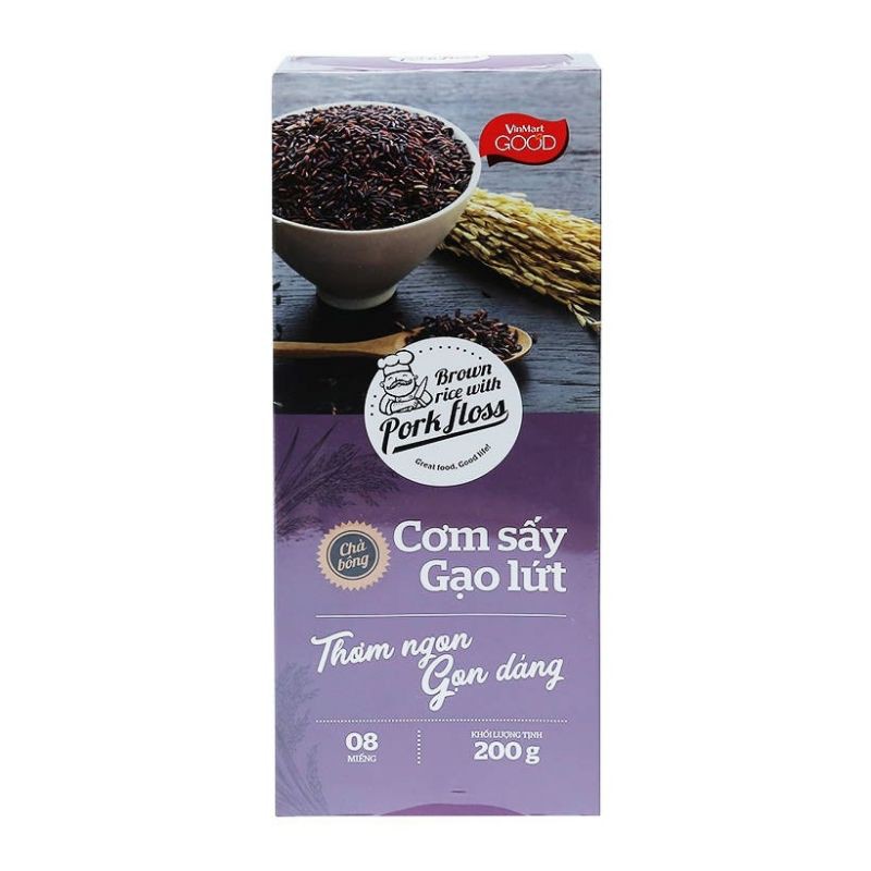 Cơm sấy chà bông gạo lứt 200g Vinmart Home / Cơm sấy gạo lứt chay rong biển 200g