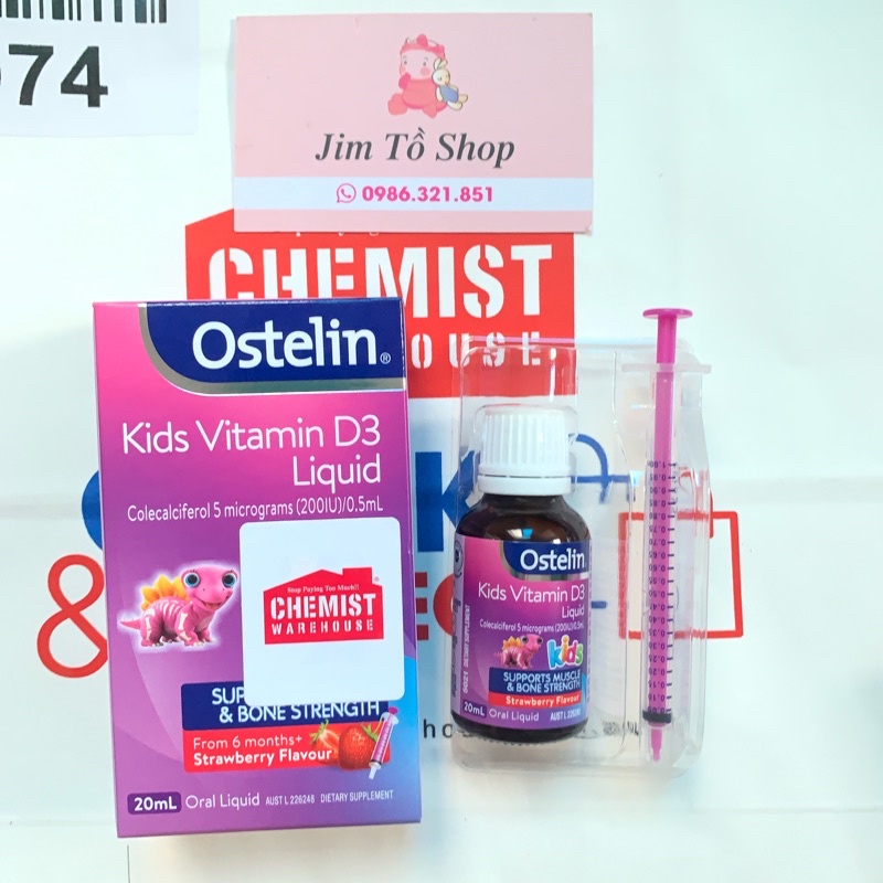 Vitamin d3 Ostelin của Úc cho trẻ sơ sinh và trẻ từ 6 tháng - shop Jim Tồ