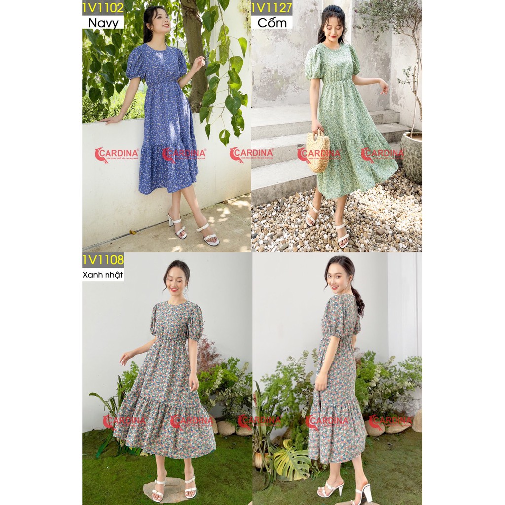 Váy Hoa Baby Hai Tầng 𝐂𝐀𝐑𝐃𝐈𝐍𝐀 Thiết Kế Tay Bồng Eo Chun Cao Cấp Chính Hãng