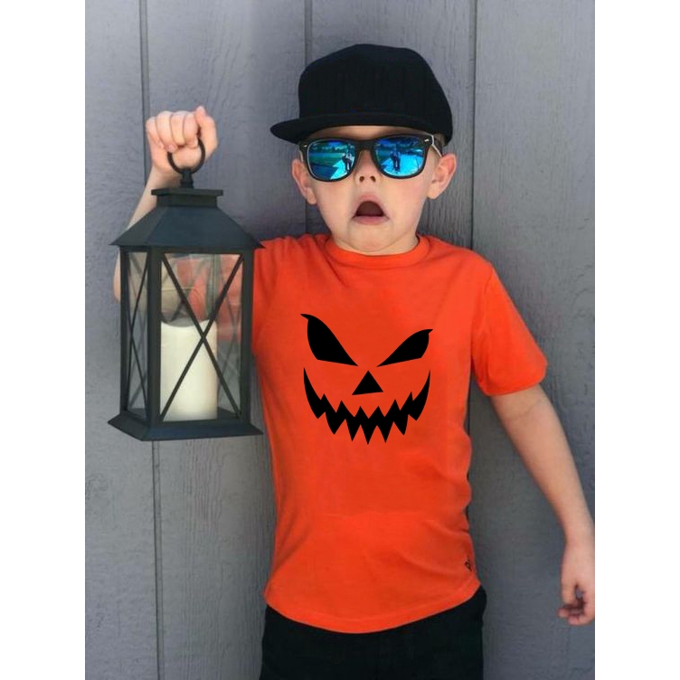 Halloween Ngộ nghĩnh Trẻ Em Đảng Áo Unisex Trẻ Em Tay Ngắn Áo Thun Thường Tập Đi Bé Trai Bé Gái Áo Thun Áo Trang Phục