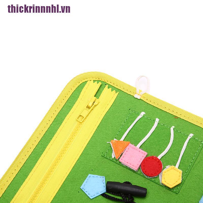 [rinhl]Kids Busy Board Buckle Old Zip Button Lace Up Toy Montessori Early Education Toy