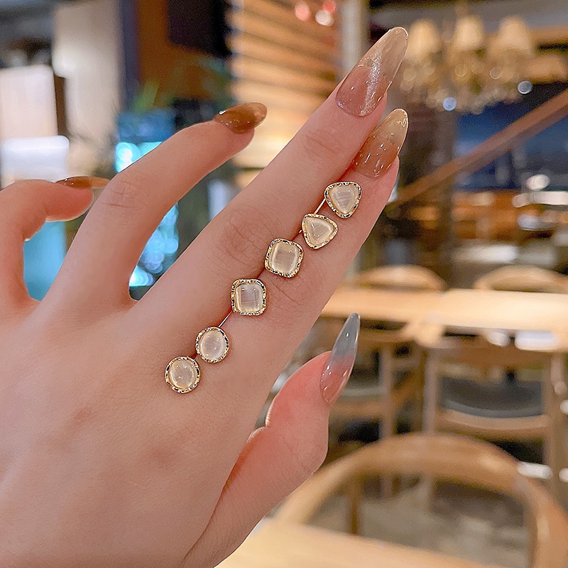 Bộ khuyên màu bạc 925 nhiều kiểu dáng tùy chọn thời trang cho nữ