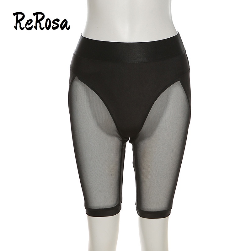 Quần Short Thể Thao Lưng Cao Phối Lưới Phong Cách Quyến Rũ Dành Cho Nữ