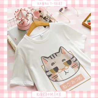 [KINGDOMFOX] Áo thun mèo đeo kính