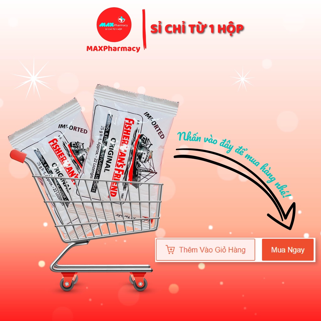 HỘP 24 GÓI Kẹo Cay Con Tàu Fisherman's Friend Original  25g - Maxpharmacy
