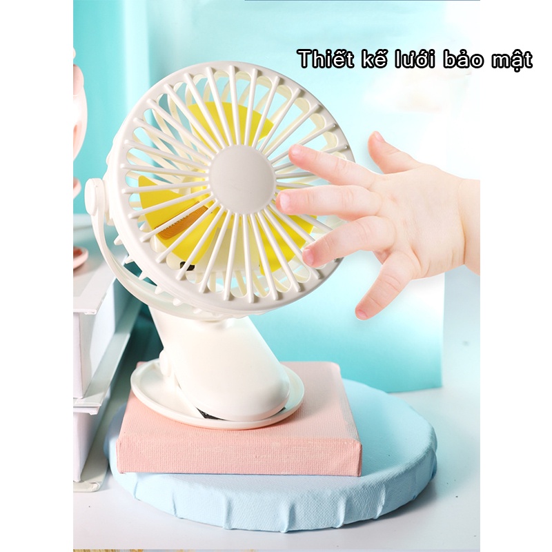 Quạt Bàn / Quạt Kẹp 2 trong 1 Quạt Sạc Mini Để Bàn 2500mAh, Kẹp Đa Năng Xoay 720 Độ,Quạt Mini Di Động-Chính Hãng