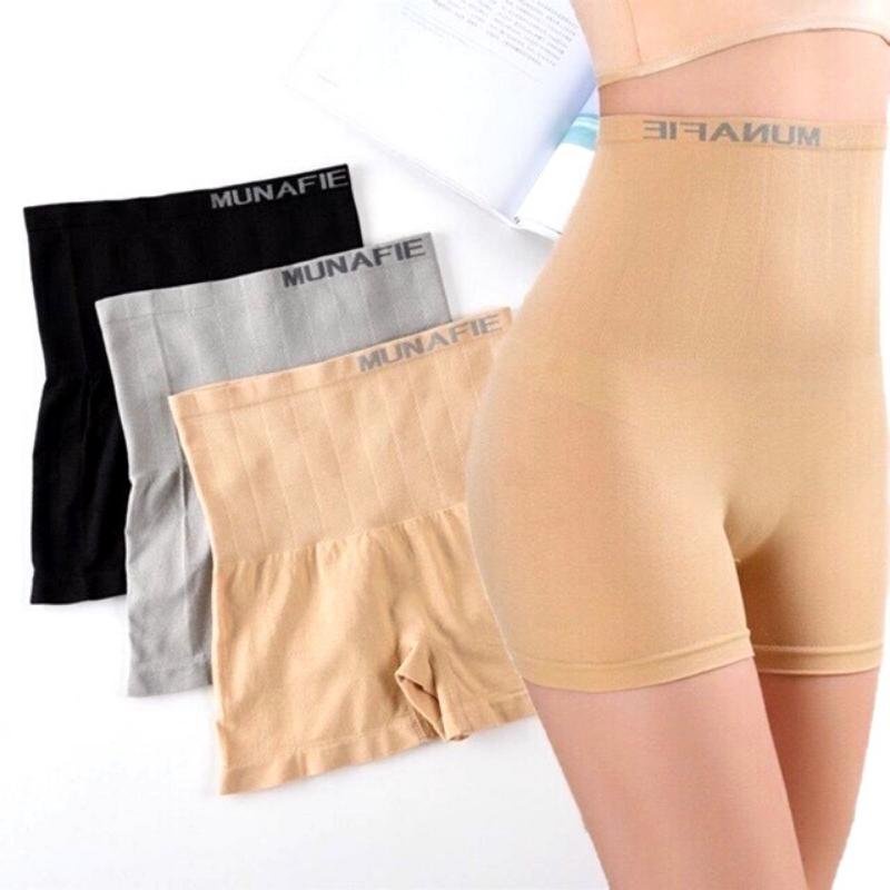 Quần Gen Nịt Bụng Munafie Cạp Cao Chính Hãng Freesize Chống Cuộn Nâng Mông Định Hình Vòng Eo Mặc Váy Không Lộ Không Cộm