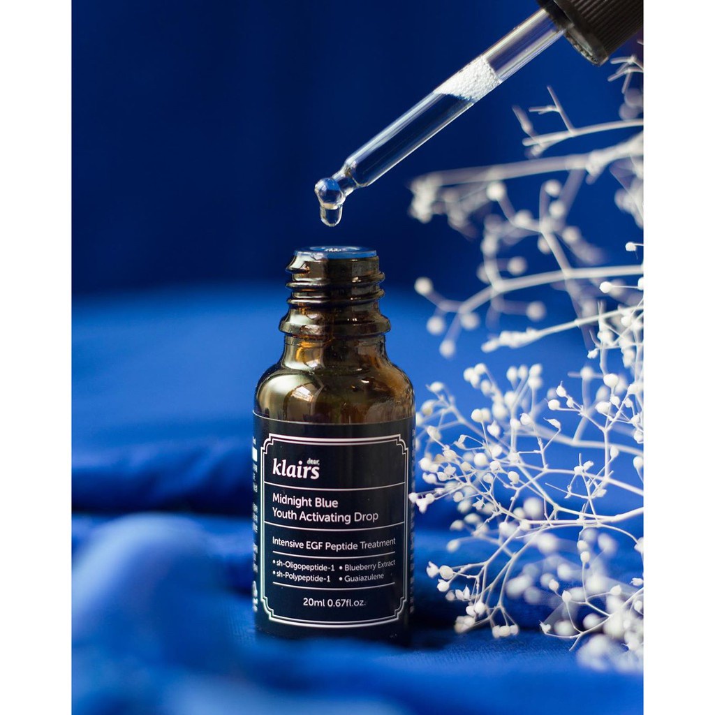 [Date 2025] Tinh Chất Dưỡng Ẩm Chống Lão Hóa Klairs Midnight Blue Youth Activating Drop 20ml