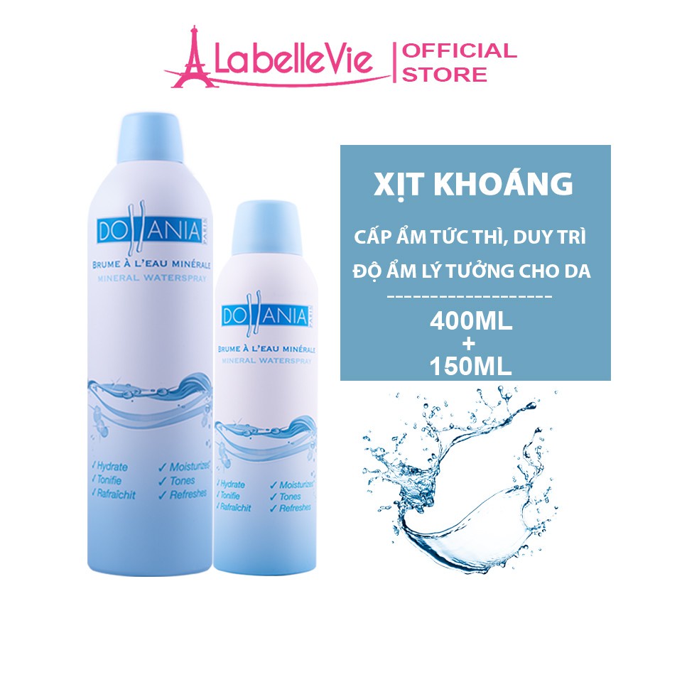 Chuyển phát nhanh Bộ xịt khoáng dưỡng ẩm cấp nước cho da chính hãng Dollania 400ml + 150ml