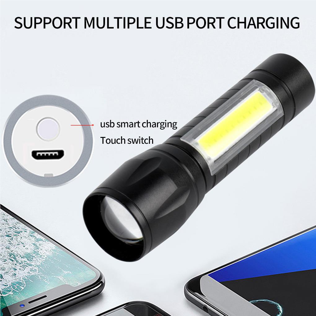 Đèn Pin Bóng LED Sạc USB Chống Thấm Nước Kèm Dây Treo Tiện Dụng