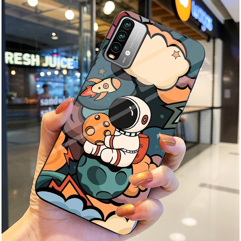 Ốp Lưng XIAOMI REDMI 9T / POCO M3 Ốp kính bóng cao cấp Phi Hành Gia