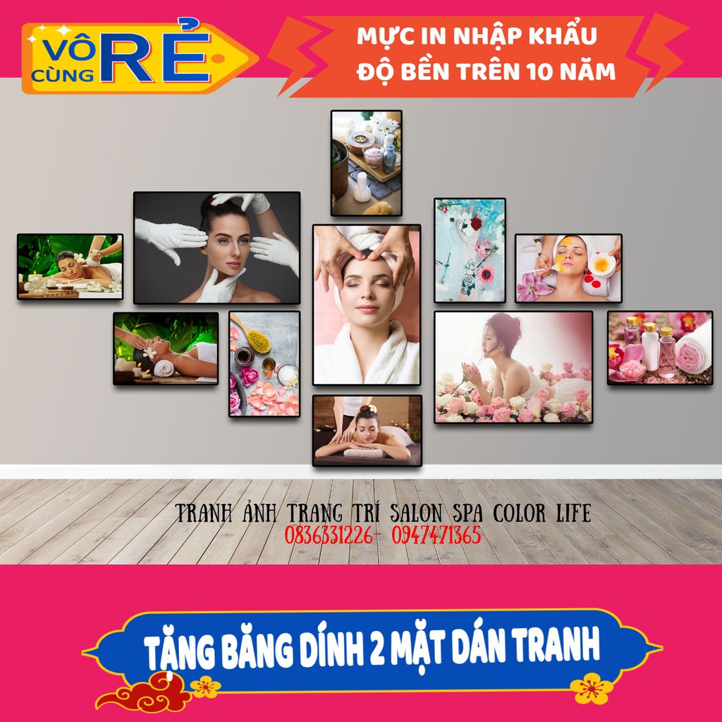 BỘ TRANH SPA ĐẸP TREO DÁN TƯỜNG TRANG TRÍ DECOR TIỆM PHÒNG SPA NHỎ HIỆN ĐẠI -CEOSPA1 -ÁNH DƯƠNG