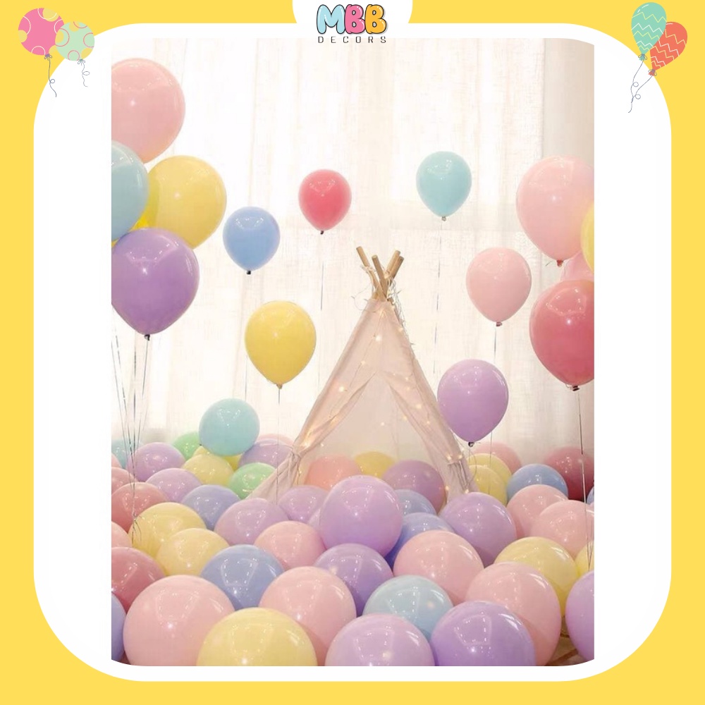 [TPHCM] Set 10 Bóng Bay Trang Trí Sinh Nhật Màu Pastel Size 10 Inch, Bóng Trang Trí Đám Cưới, Trung Thu Trăng Rằm