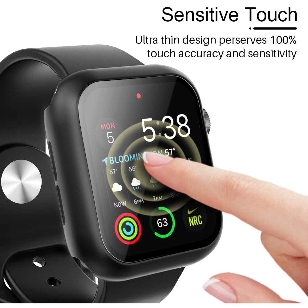 Ốp Đồng Hồ + Kính Bảo Vệ Màn Hình SGALAS Chuyên Dùng Cho Iwatch Series 3 4 5 38 40 44 Mm