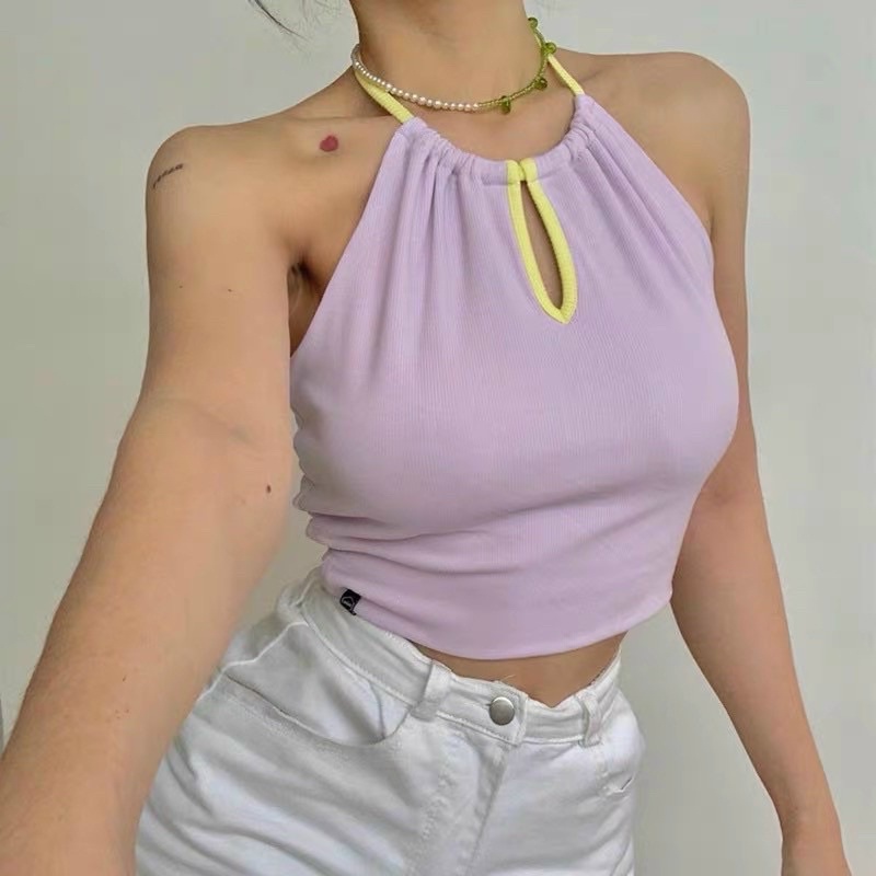 [HOT RẺ NHẤT]  ÁO YẾM, PHỐI MÀU KHOÉT GIỌT NƯỚC NHIỀU MÀU HOT TRẮNG,ĐEN,HỒNG,TÍM ĐÁNG YÊU, COOL MÙA HÈ Chizi Shop