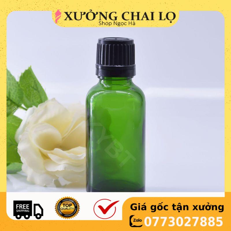Lọ Chiết Serum ❤ GIÁ RẺ NHẤT ❤ [20ml] Lọ đựng tinh dầu Xanh Lá nắp vặn đen,trắng chiết serum , phụ kiện du lịch