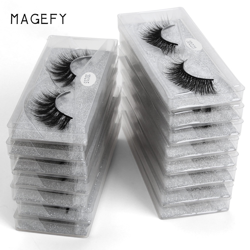 Cặp lông mi giả MAGEFY 3D trang điểm tự nhiên hình chữ thập dày