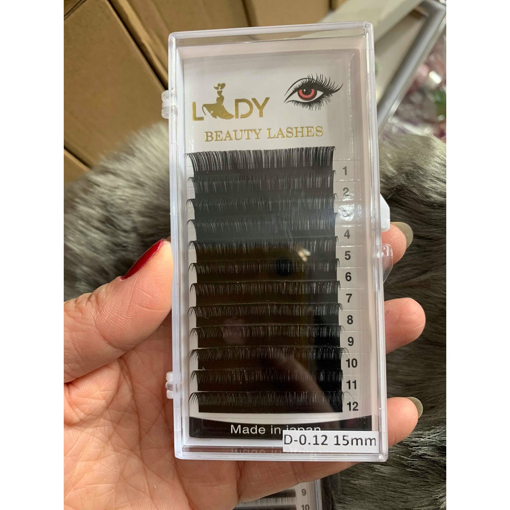 Mi Khay Lady Độ Cong D,C Độ Dày 0.15 Volumn Classic Tạo Fan Nối Mi Đủ Các Chiều Dài - Lẻ 1 Khay