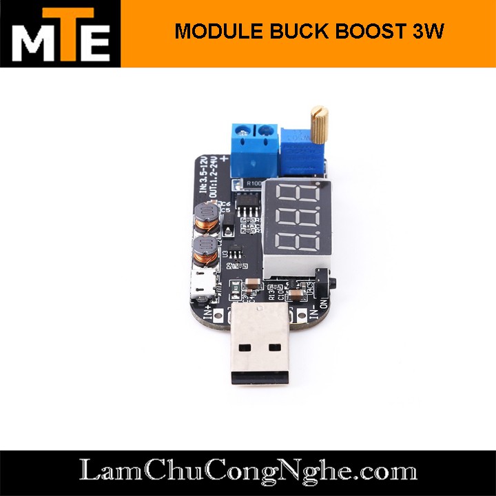 Mạch nguồn đa năng cắm USB cho đầu ra từ 1,2V đến 24V 3W - Module nguồn buck boost