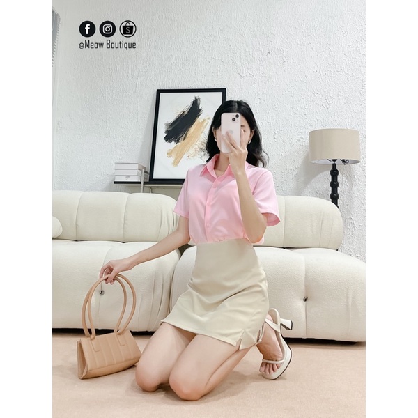 Short váy quần giả váy mini trên gối chữ A Meow Boutique
