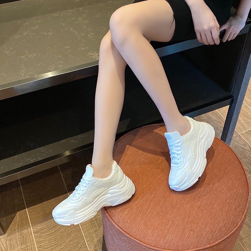Giày thể thao nữ Full trắng tuyết số 7, đế cao 6cm siêu Hót