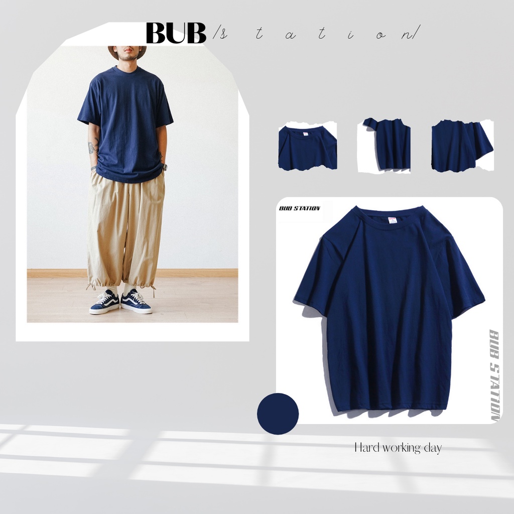 [𝐅𝐑𝐄𝐄𝐒𝐇𝐈𝐏] NAVY COLOR T-SHIRT / ÁO THUN MÀU XANH NAVY / COTTON 100%