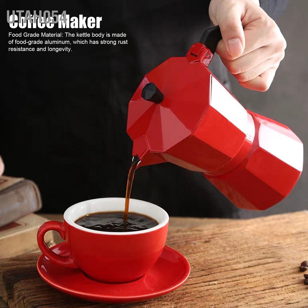 [Hàng HOT] Ấm pha Cà phê Moka - Hợp kim nhôm 3 cốc 150ML【Utah054】
