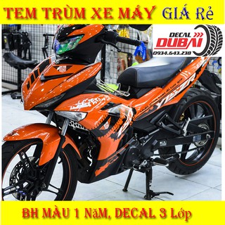 Tem Trùm Exciter 150 Đen Cam Mẫu Mới