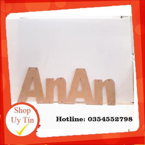 Chữ gỗ dán tường tên shop