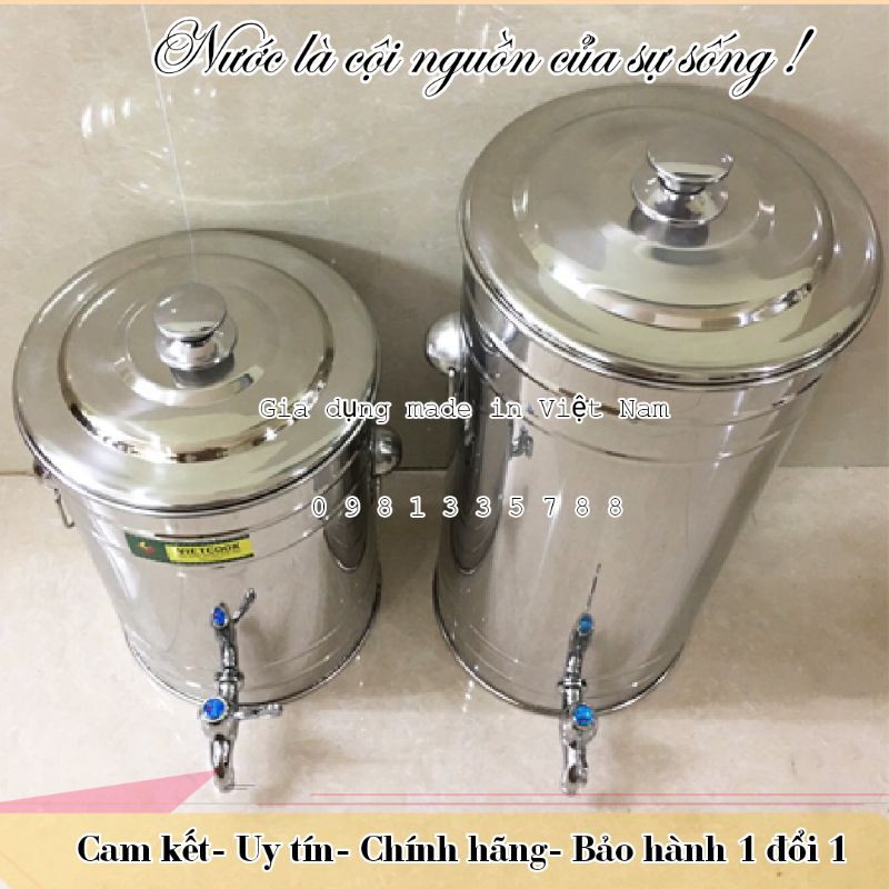 Bình đựng nước inox 25 lít inox 304 có vòi cao cấp VIETCOOK