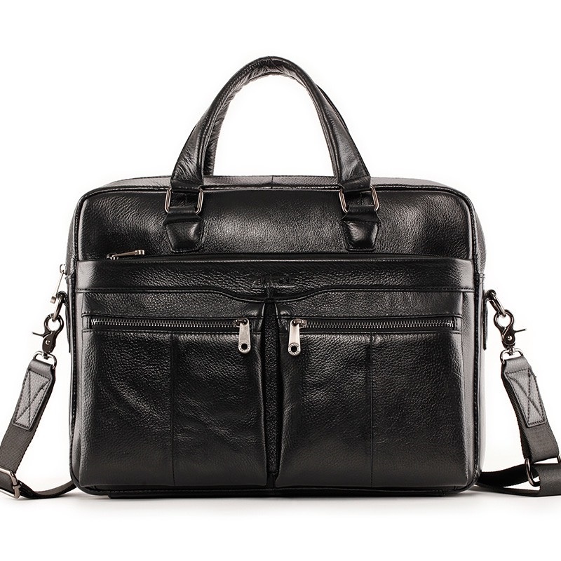 Túi xách cặp văn phòng da bò PI UNCLE T109 37x28x11cm bảo hành da 12 tháng (Nâu đậm- Đen) | BigBuy360 - bigbuy360.vn