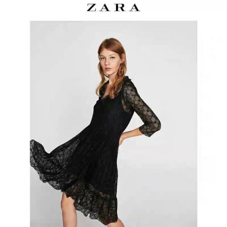 Zara Morocco full tag - đầm Zara ren đen sang đẹp Hot New