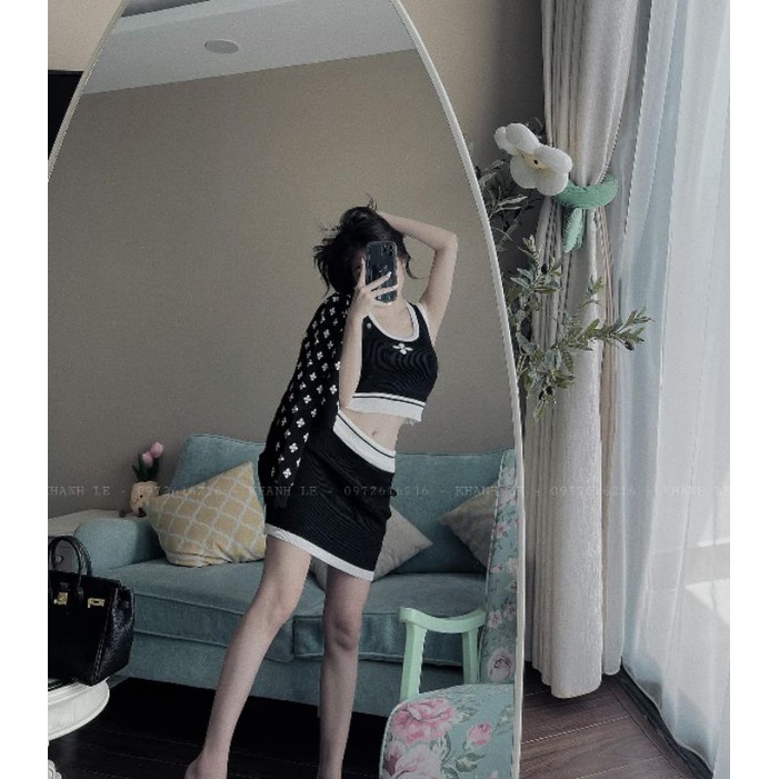 SET VÁY LEN 3 MÓN ÁO BA LỖ ÁO KHOÁC DA CÁ SIÊU ĐẸP