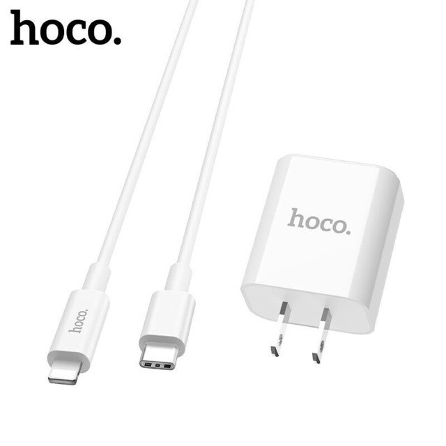 Sạc Nhanh Cho Iphone 8/X/11 Hoco C71 Kèm Cáp Type C to Lightning - Hàng Chính hãng