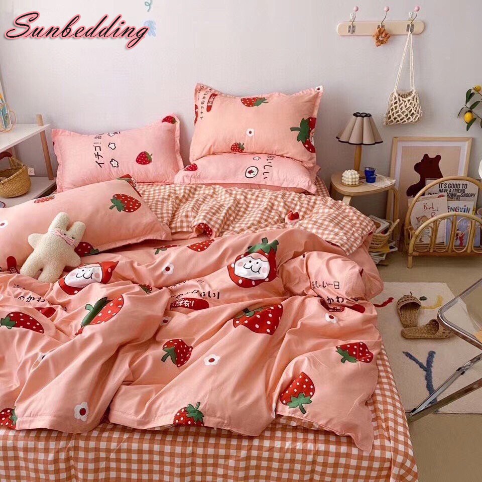 [SALE] Bộ chăn ga goi Cotton poly đáng yêu SUNNYBEDDING chăn ga Hàn Quốc đủ size miễn phí bo chun