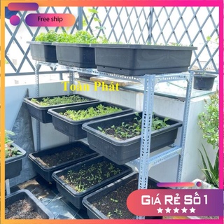 Kệ sắt V lỗ đa năng V4x4cm trồng rau ( Rộng 60cm x Dài 1.4m x Cao nhiều kích thước )