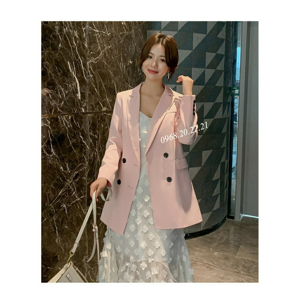 [Mã WASTMAY giảm 15% tối đa 30K đơn 150K] áo vest nữ dáng dài đính khuy tay chất vải cao cấp | BigBuy360 - bigbuy360.vn