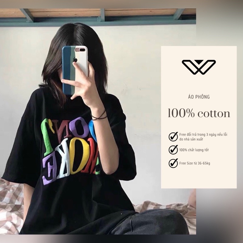 Áo Thun IDONT SMOKE Form Rộng Tay Lỡ, Áo Phông Unisex Win Clothing