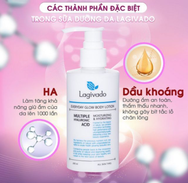 Sữa Dưỡng Thể Dưỡng Ẩm Trắng Sáng Hàn Quốc Lagivado Everyday Glow Body Lotion 200 ml