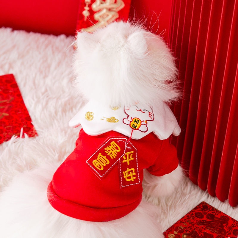 Áo sweater giữ ấm thoải mái chống rụng tóc cho mèo con vào mùa đông năm mới