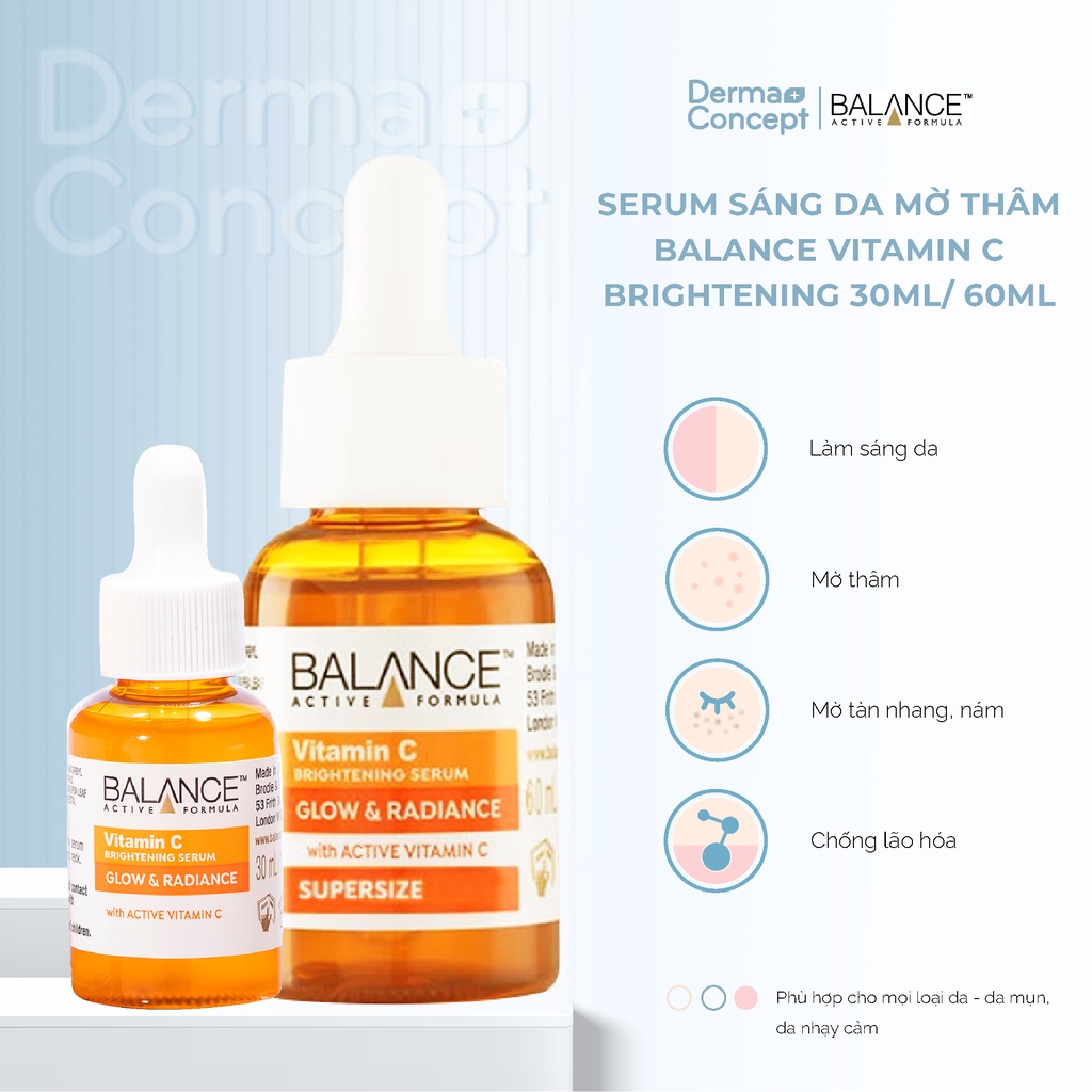 Serum sáng da, mờ thâm Balance Vitamin C Brightening 30ml/ 60ml [NHẬP KHẨU CHÍNH HÃNG 100%]