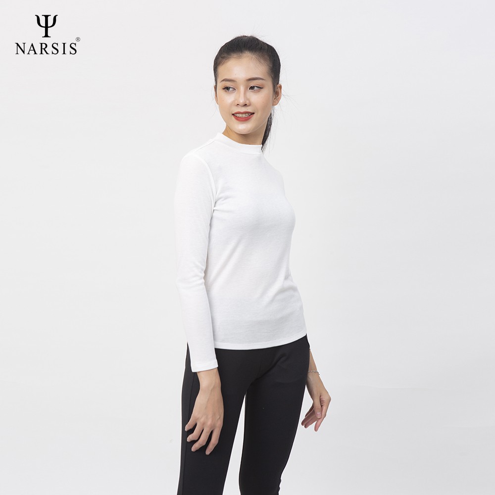 Áo thu đông nữ Narsis L0061 chất Cotton màu trắng