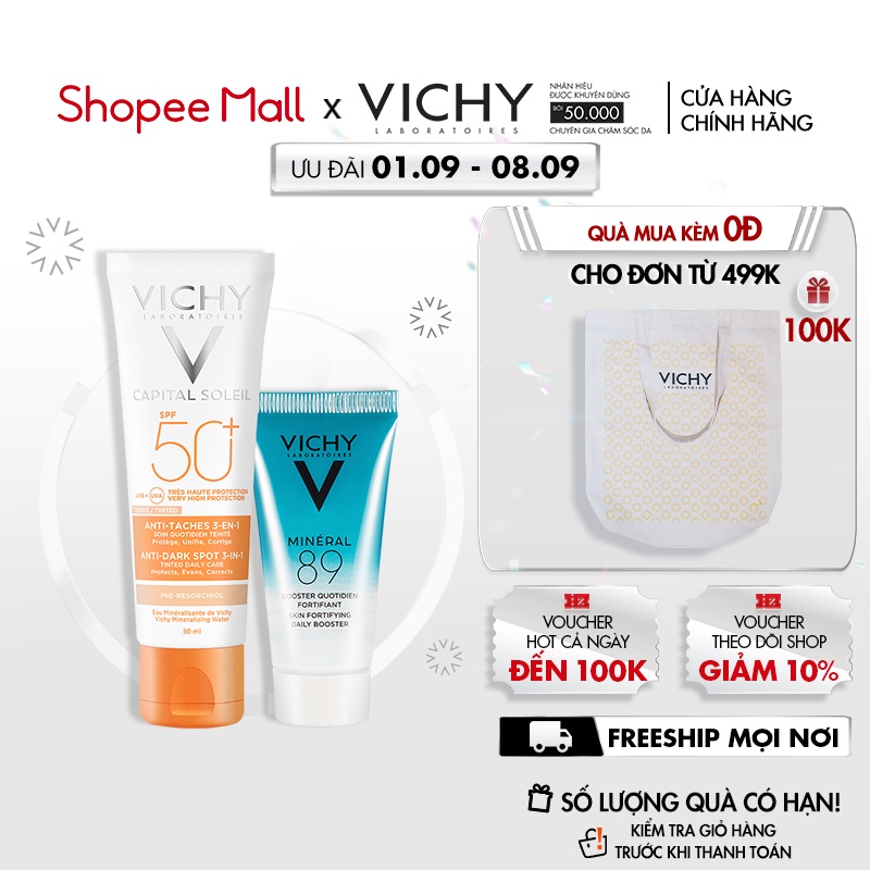Bộ kem chống nắng có màu ngăn sạm da & giảm thâm nám VICHY Capital Soleil Anti-Daskspot