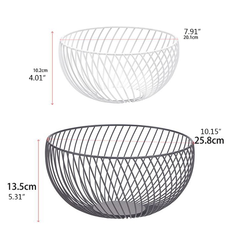 fir♞ Nordic Style Metal Wire Fruit Bowl Wrought Iron Art Vegetable Storage Basket Snacks Container Kitchen Counter Organizer