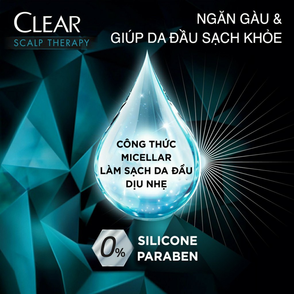 Dầu gội Clear làm sạch da đầu nhờn và ngăn gàu công thức Micellar 380ml tinh chất tre | BigBuy360 - bigbuy360.vn