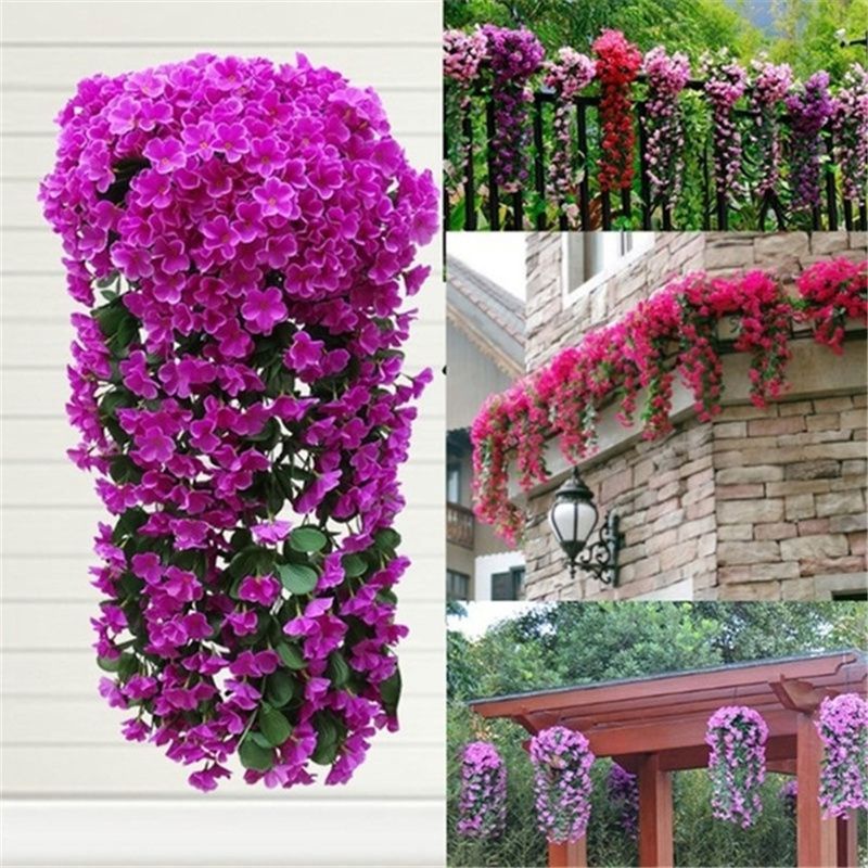 5 cánh hoa violet nhân tạo hoa trang trí mô phỏng treo tường hoa lan nhân tạo hoa trang trí ban công cho tiệc cưới