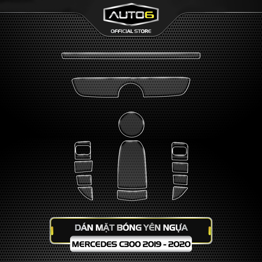 Bộ 3 chi tiết Film PPF trong suốt dán xe MERCEDES C300 2019-2020 chống xước bảo vệ nội thất ô tô - AUTO6