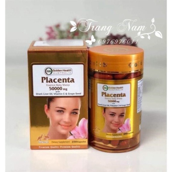 LỖ QUÁ CÁC BÁC  Viên uống nhau thai cừu Golden Health Placenta lọ 100 viên của Úc LỖ QUÁ CÁC BÁC