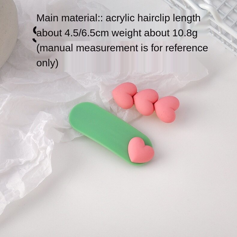 Bộ 2 Kẹp Tóc Bb Hình Trái Tim Màu Sắc Dễ Thương Phong Cách Hàn Quốc Cho Bé Gái
